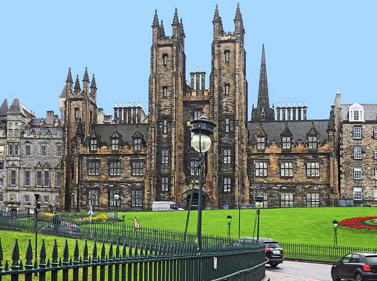University of Edinburgh in Scotland courtyard