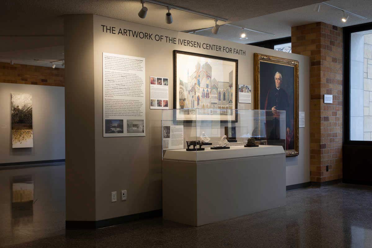 Artwork of the Iversen Center for Faith on display at the Department of Art History Gallery