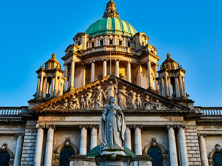 Belfast City hall in Northern Ireland.