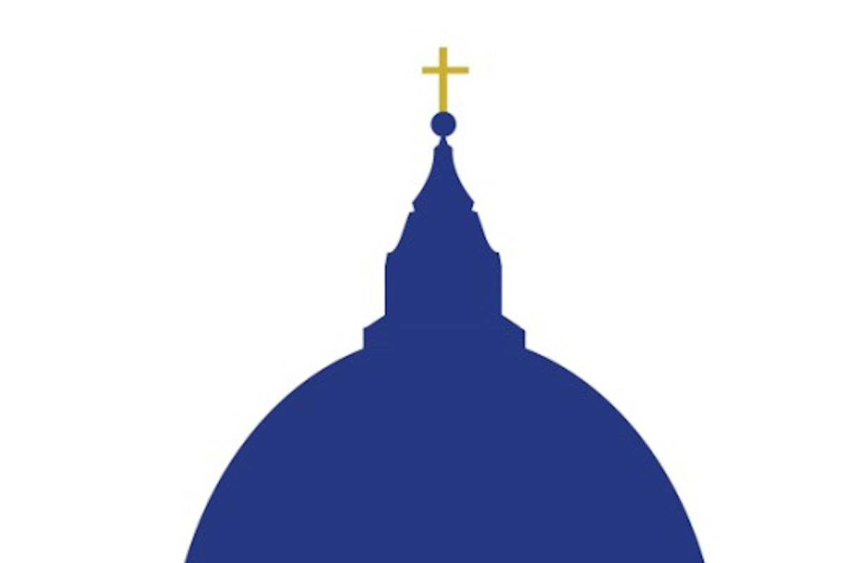 St. Peter’s dome picture in blue and yellow for Santa Croce 