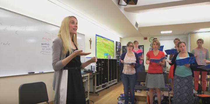Graduate Programs in Music Education video screenshot of Carrie Krause teaching in a classroom.
