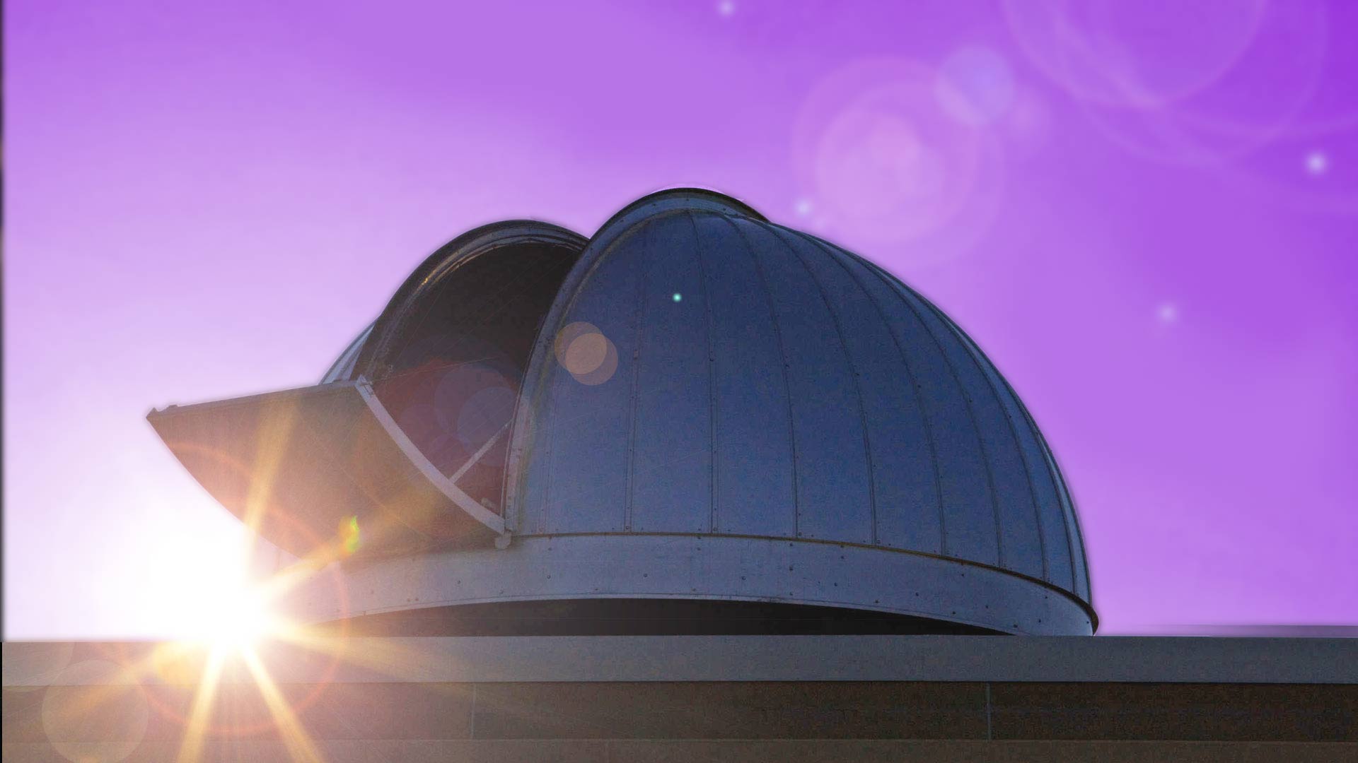 The observatory’s dome at sunset.