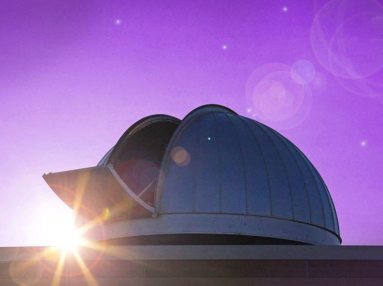 St. Thomas Observatory at sunset. 