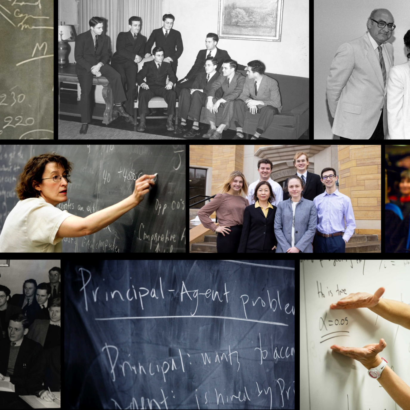 A collage of Econ faculty and students