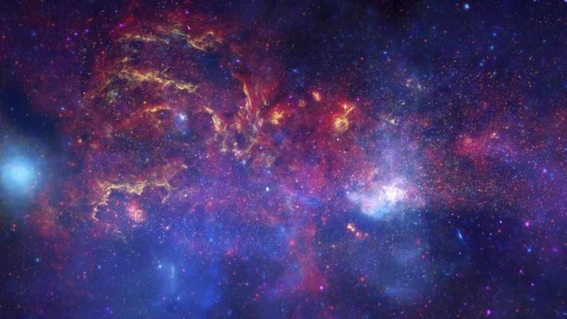 A galaxy at night.